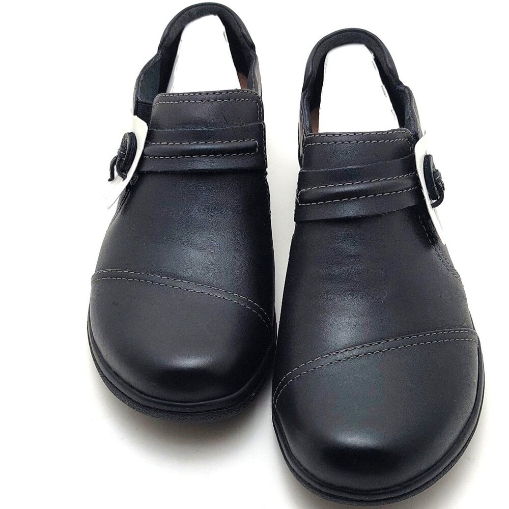 Clarks Women's Cheyn Madi Slip On Leather Shoes - Black Size 7.5